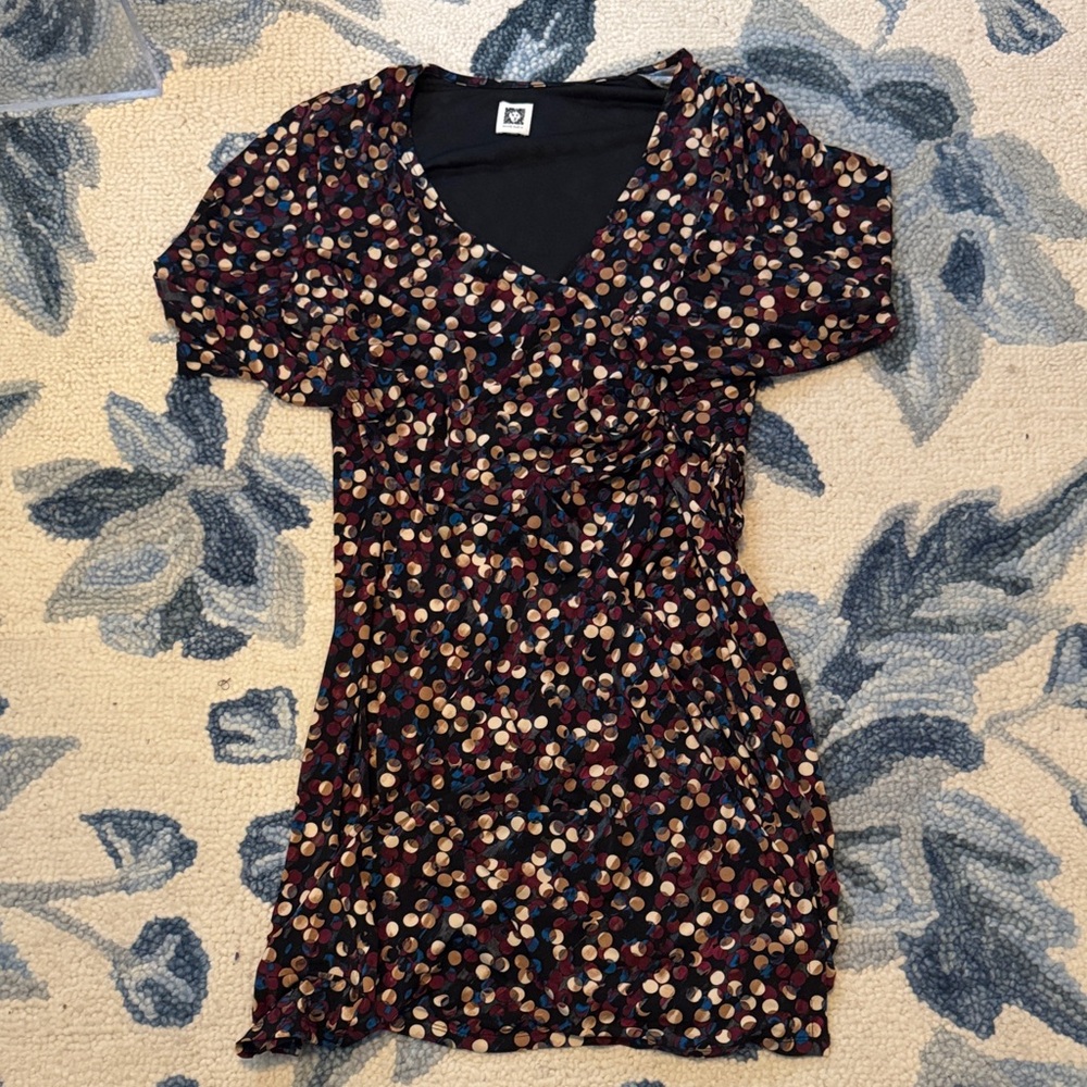 Anne Klein Multicolor Polka Dot Midi Dress